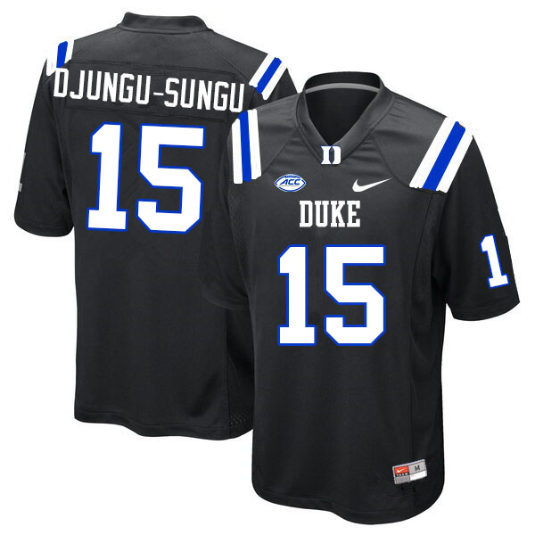 Men #15 Placide Djungu-Sungu Duke Blue Devils College Football Jerseys Sale-Black